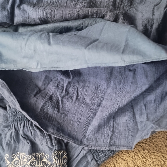 Tory Burch Blue Dress with White Embroidery - Picture 3 of 5